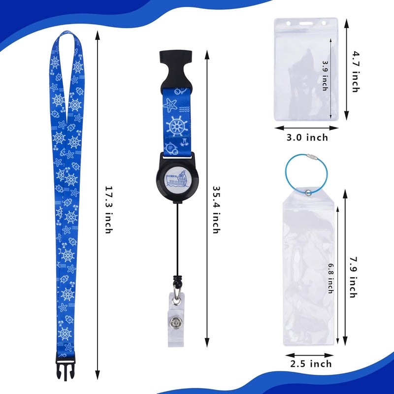 SWATOM Cruise Lanyards 9PCS Retractable Cruise Lanyard for Cruise Ship Cards, Royal Caribbean & Celebrity 2025 & 2026 Waterproof Luggage Tag Holders Set for with Detachable Badge Holder for ID Cards - Image 2